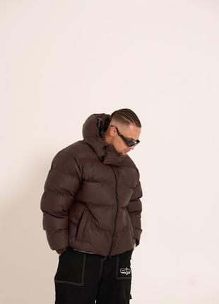 Зимняя мужская куртка ogonpushka homie 3.0 коричневая2 фото