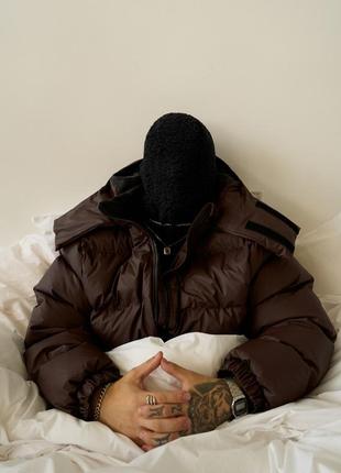 Зимняя мужская куртка ogonpushka homie 3.0 коричневая6 фото