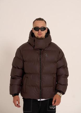 Зимняя мужская куртка ogonpushka homie 3.0 коричневая1 фото