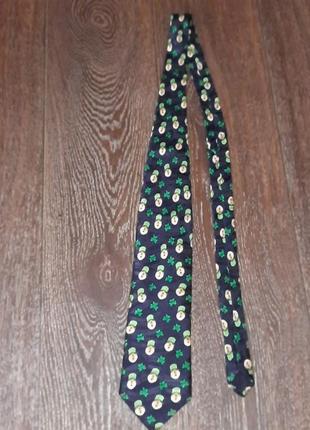 Шелковый оригинальный галстук от tridaditional craft, ирландский стиль,лепреконы, клевер, унисекс3 фото