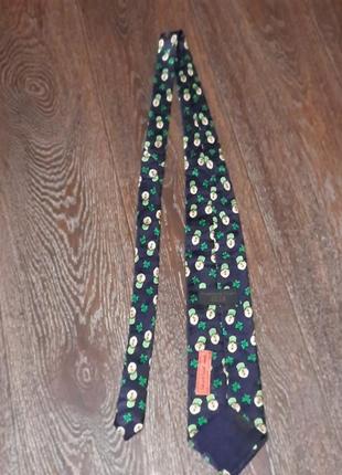 Шелковый оригинальный галстук от tridaditional craft, ирландский стиль,лепреконы, клевер, унисекс2 фото