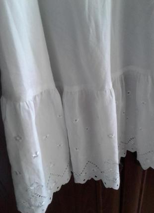 Белая нижняя юбка , подъюбник с оборкой из прошвы st.michael англия .батал нюанс6 фото