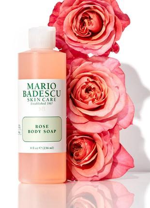 Енергетичний гель для душу з трояндовою олійкою mario badescu rose body soap2 фото