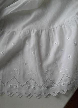 Белая нижняя юбка , подъюбник с оборкой из прошвы st.michael англия .батал нюанс8 фото