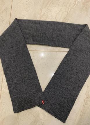 Теплый шарф итальянского производства бренда levi's серый3 фото