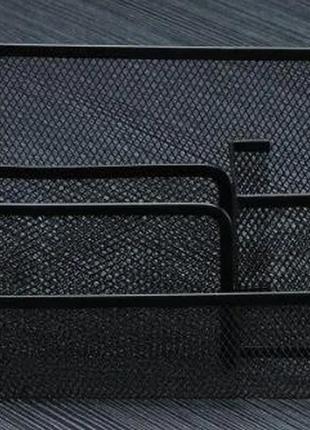 Органайзер підставка настільний сітка 17,5*8см 4 відділення, чорний, сітка3 фото