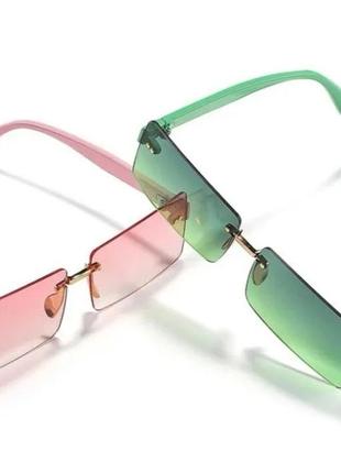 Окуляри очки жіночі чоловічі рожеві зелені лінзи розовые зелёные линцы