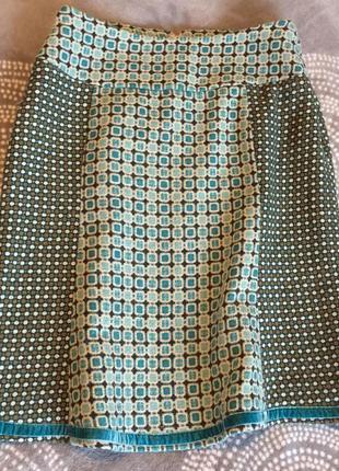 Didi из твида оригинальная теплая комбинированная юбка в форме колокольчика в составе с шерстью1 фото