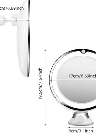 10 х кратное увеличение!косметическое зеркало с подсветкой