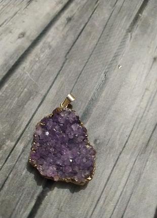 Кулон друза натурального каменю аметисту