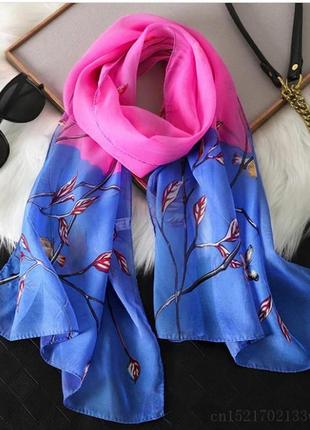 Шифоновий жіночий шарф з візерунком.1 фото