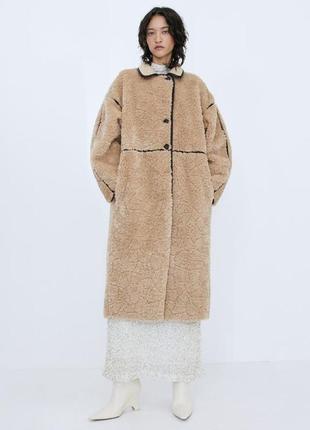 Шуба пальто тедды плюшевое на овчине h&amp;m 1193374001 hm шубка оригинал ✅ xs s m l xl4 фото