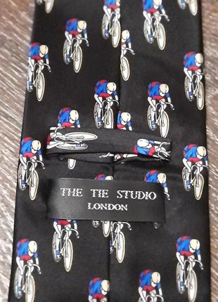 The tie studio london 100% шелк стильный оригинальный галстук, галстук ручная работа, велосипеды с велосипедистами4 фото