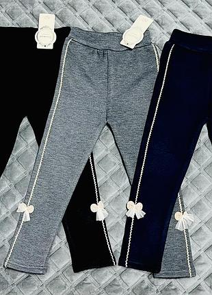 Теплые лосины на флисе с бантиками 9