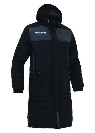 Makron suva 3xl  ( 54 р ) великий розмір зимова довга куртка плащ чорна з капюшоном чоловіча спортивна мужска футбольна