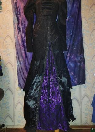 Крутая готическая ведьмбская виканская вампирская юбка в викторианском стиле raven оригинального кроя1 фото