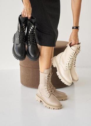 Жіночі черевики шкіряні зимові молочні yuves 449, розмір: 36, 39, 40, 4110 фото