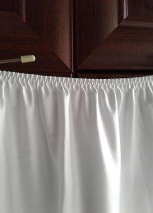 Белая нижняя текстильная юбка, подъюбник с кружевом uk8 фото