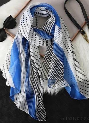 Шифоновый женский шарф с узором.1 фото