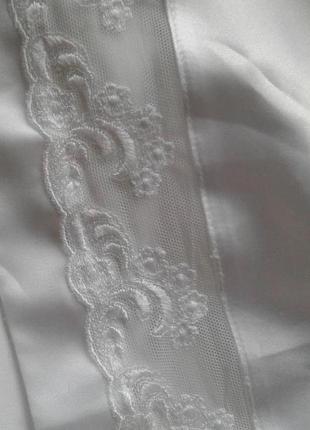 Белая нижняя текстильная юбка, подъюбник с кружевом uk5 фото