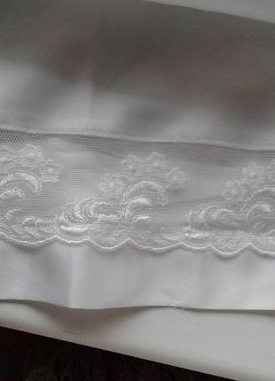 Белая нижняя текстильная юбка, подъюбник с кружевом uk6 фото