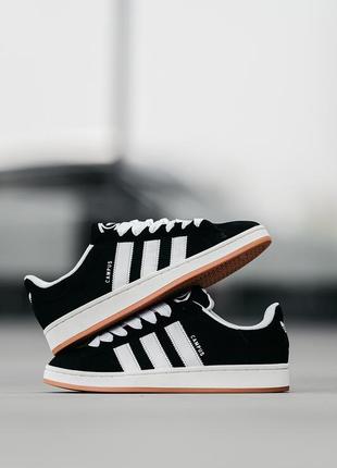 Мужские кроссовки adidas campus black white 40-41-42-43-44-45