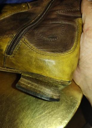 Кружевные винтажные сапоги krone с наборным каблуком из кожи6 фото