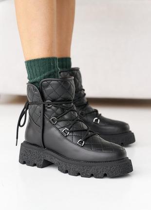 Жіночі черевики шкіряні зимові чорні olli 93, розмір: 36, 37, 39