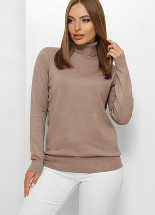 Гольф жіночий базовий в'язаний із турецької пряжі, фабрична якість, однотонний, водолазка