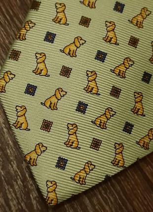Брендовый коллекционный 100% шелк галстук с песиками от les copains7 фото