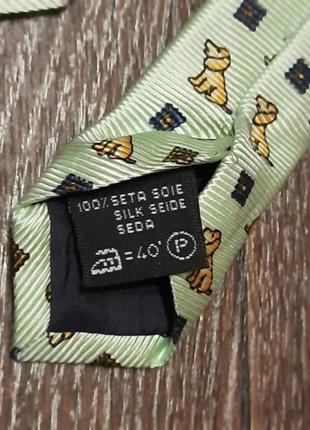Брендовый коллекционный 100% шелк галстук с песиками от les copains5 фото