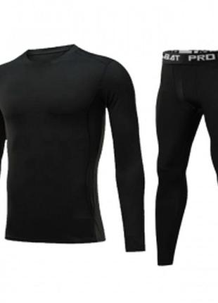 Детское спортивное термобелье для футбола sport thermal underwear комплект черный kids (3354)1 фото