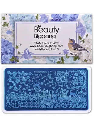 Пластина для стемпинга beautybigbang xl-077 для декора ногтей1 фото