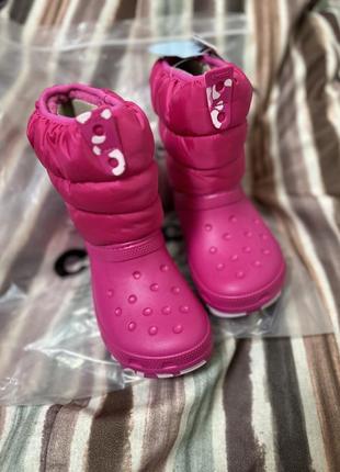 Зимові черевики чоботи зимние ботинки сапожки сапоги crocs candy pink 29 30 c123 фото