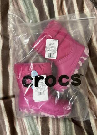 Зимові черевики чоботи зимние ботинки сапожки сапоги crocs candy pink 29 30 c128 фото