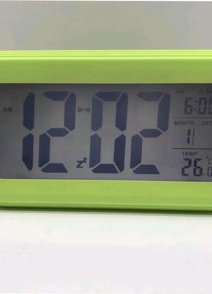 Настольные электронные часы/будильник с большим экраном, умной подсветкой1 фото