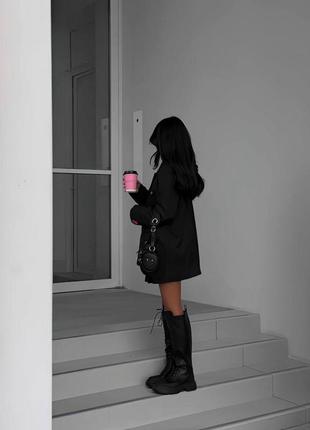 Женский черный базовый модный супер современный пиджак на подкладке в стиле oversize 20232 фото
