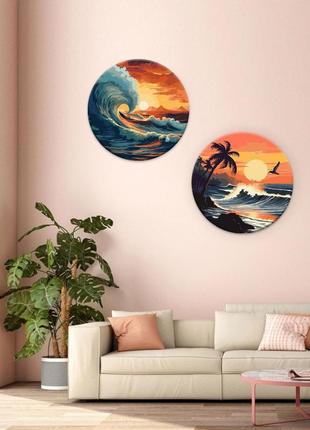 Картина за номерами "чудова стихія" ©art_selena_ua kho-r1001 діаметр 39 см ідейка топ