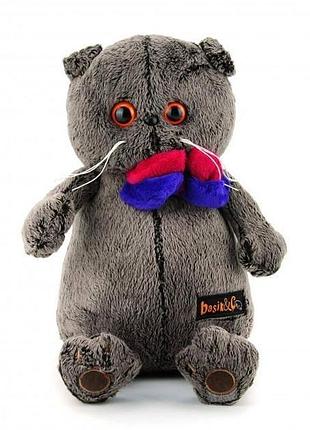 Кот басик плюшевый с бантиком котик мягкая игрушка высотой 35 см