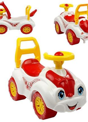 Автомобиль для прогулок технок 3503 белый толокар каталка детская пластиковая машинка игрушка для детей