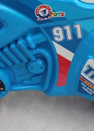 Музикальный мотоцикл технок 5781 голубой каталка детский мотобайк беговел велобег толокар для детей8 фото