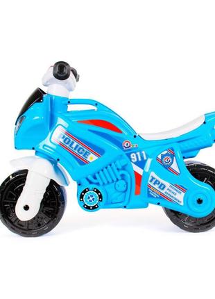 Музикальный мотоцикл технок 5781 голубой каталка детский мотобайк беговел велобег толокар для детей3 фото