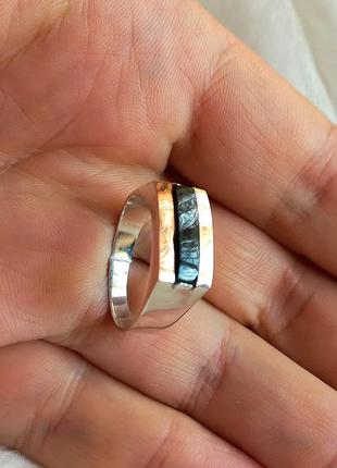 Класичний срібний перстень із золотом онікс камінь натуральний1 фото