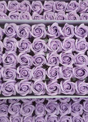Лавандовая мыльная роза (корея) для создания роскошных неувядающих букетов и композиций из мыла