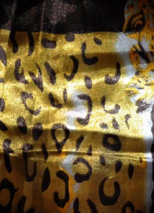 Большой шелковый платок с львами,67×70см.4 фото