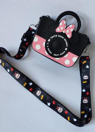 Сумочка фотоаппарат minnie mouse (розовая с черным)2 фото