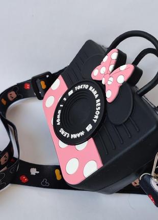 Сумочка фотоаппарат minnie mouse (розовая с черным)10 фото