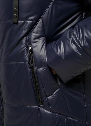 Красивое женское зимнее пальто соната лаке батал 50-60 размеры разные цвета темно-синее6 фото