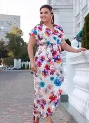 Красивое цветочное макси платье в пол2 фото