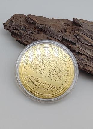 Монета сувенірна "дерево життя/череп" (колір — золото) арт. 04160